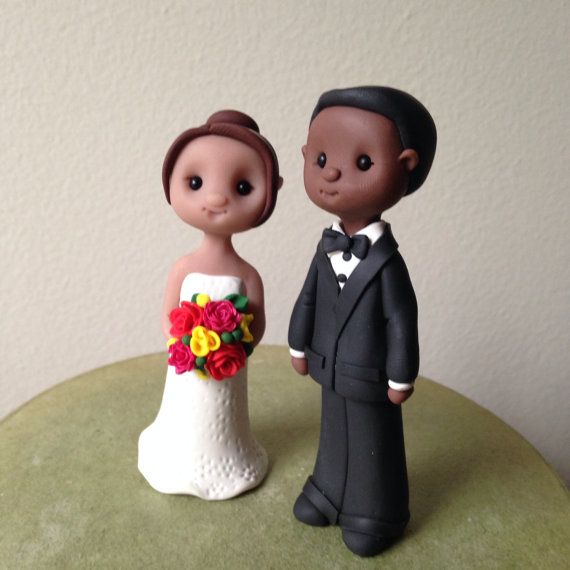 10 Best Simple Fondant Cake Toppers Images On Pinterest Custom People Wedding Cake Topper Handmade By Theaircastle On Etsy