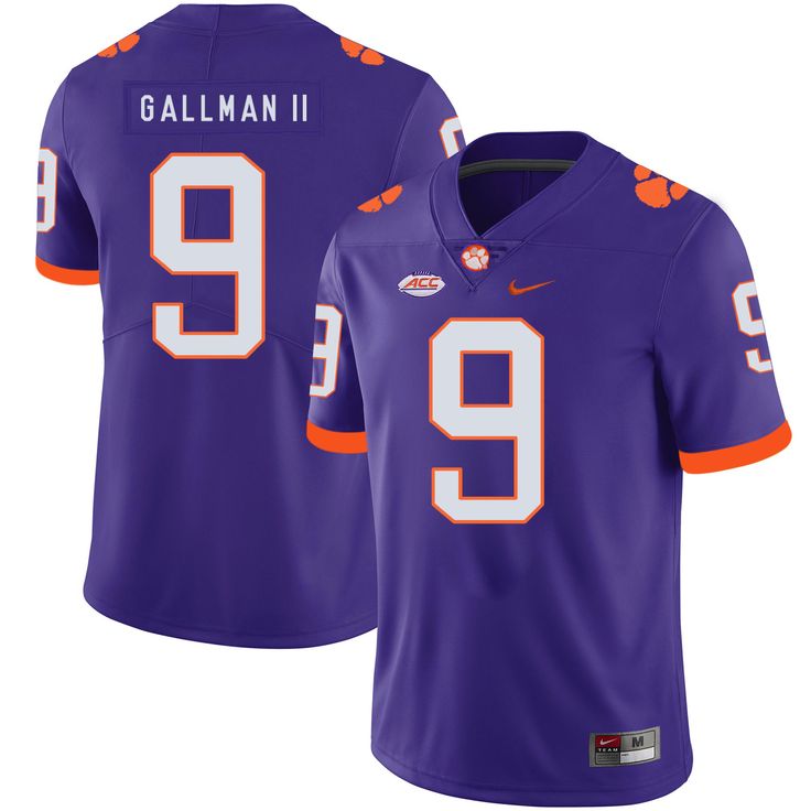 Clemson Tigers 9 Wayne Gallman II Purple College Jersey