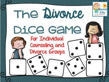 Dice Game that encourages expression of feelings and thoughts related to a parent's divorce. Game includes over 100 difficult to ask questions on six different bingo style game boards related to the divorce, including reactions from the divorce, frustrations, and changes since the divorce.Examples of questions include: This is what I remember being told about my parents divorcingThis is what I worry may happen to meThis is how I feel when I think of my parents getting back togetherThis is wh