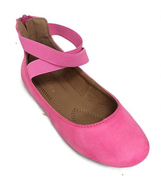ANNA Girl Kids Dress Ballet Flat Elastic Ankle Strap Faux Suede Shoes ANNA Girl Kids Dress Ballet Flat Elastic Ankle Strap Faux Suede Shoes