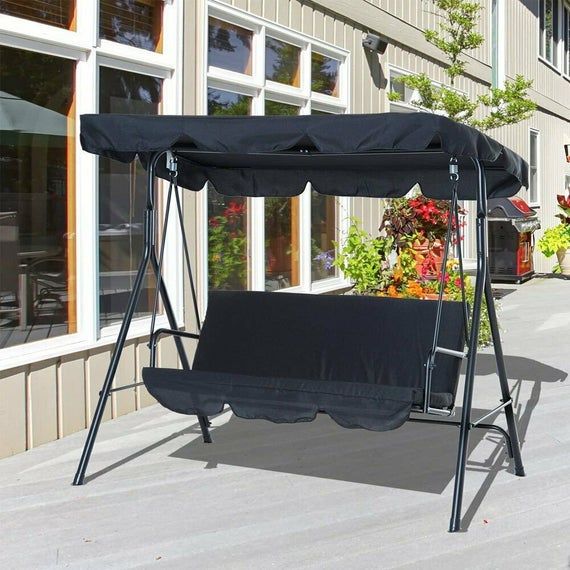 Garden Metal Swing Chair 3 Seater Hammock Patio Canopy Bench Lounger Lonenessl In 2021 - Outdoor Patio Swing Canopy Bench Chair Rocking Hammock Garden Metal Swing Chair 3 Seater Hammock Patio Canopy Bench Lounger Lonenessl In 2021 - Outdoor Patio Swing Canopy Bench Chair Rocking Hammock