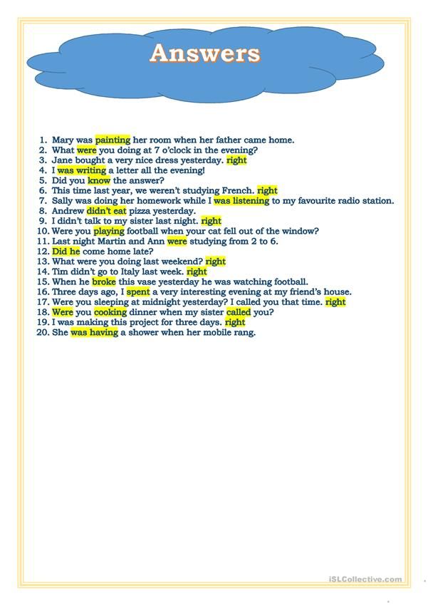 Correcting mistakes (Past SimplePast Progressive) English ESL Correcting mistakes (Past SimplePast Progressive) English ESL