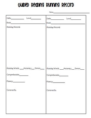 17 best running records images on pinterest running records blank running record form