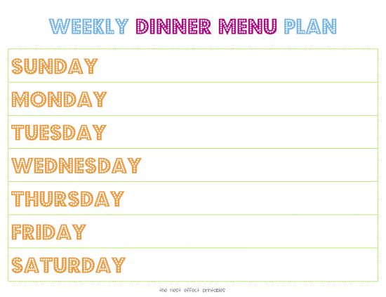 family meal plan template