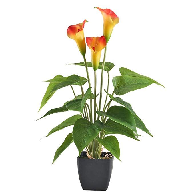 GTIDEA 17 inches Artificial Calla Lily Potted Plant Fake Bonsai Flower Arrangeme...