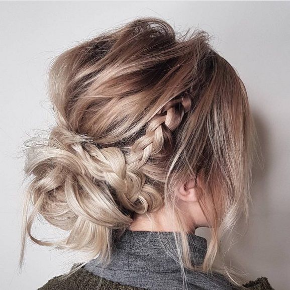 Messy Updo Hairstyles Crown Braid Hairstyle To Try Boho Hairstyle