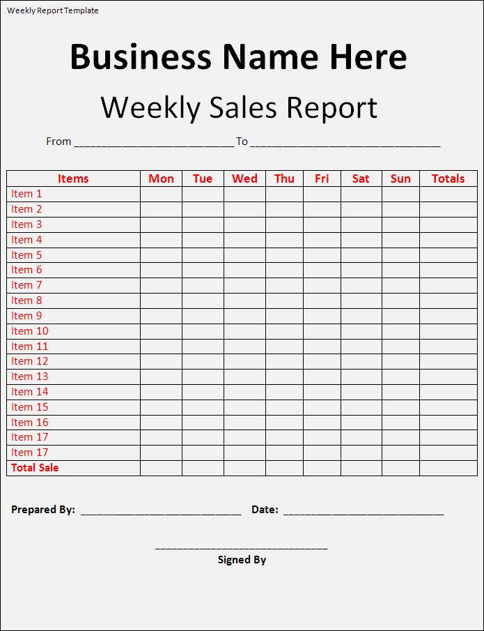 Sales reports are key factors that analyse how well your business - weekly report template Sales reports are key factors that analyse how well your business - weekly report template