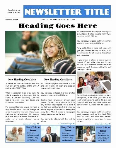Newspaper Front Page Template Elegant Sleek Looking Front Page All Purpose News Te School Newsletter Template Free School Newsletter Template School Newsletter