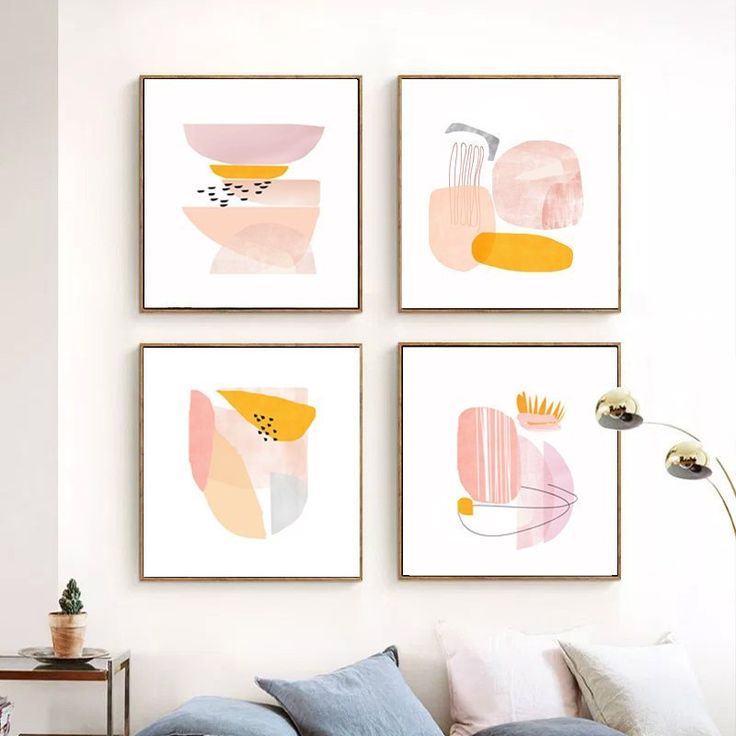 Downloadable Digital Prints Instant Download Contemporary Poster Design Colorful Home Decor Pink and Orange Abstract Wall Art Printable