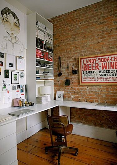 11 Best Office Furniture Images On Pinterest Es Desks Home Office Love The Brick Wall And Chair