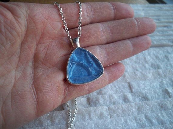 Cabochon Verre Argent Chaîne Collier Pendentif