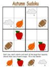 Fun autumn printables and games like Sudoku, word search, Bingo, and cryptogram