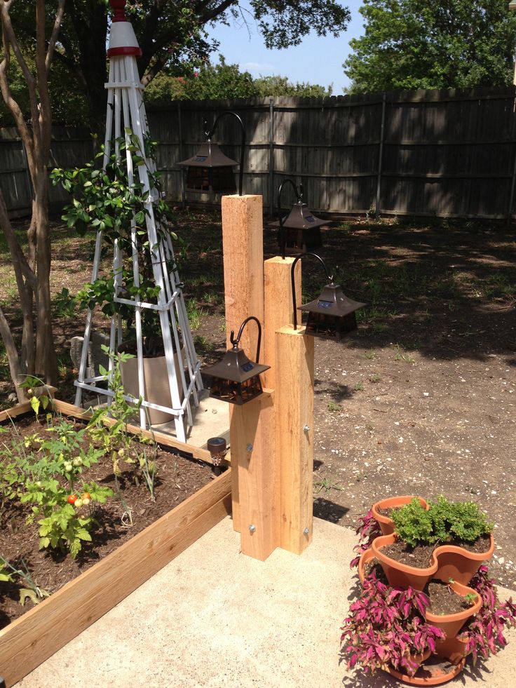 51 Best Landscape Timber Images On Pinterest Solar Lights Twist on the landscaping timbers light I saw. Rough hewn cedar with hanging lights. - 51 Best Landscape Timber Images On Pinterest Solar Lights