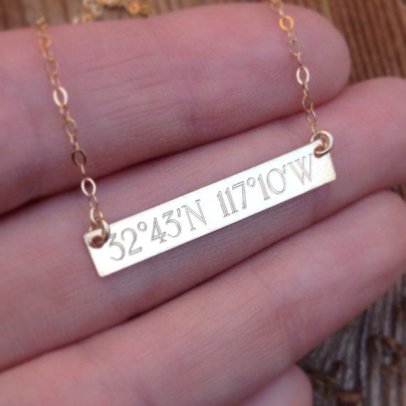Latitude Longitude Necklace Gold Coordinate Silver Coordinate Custom Coordinates Gps Coordinates Latitude Longitude Necklace Gold Coordinate Silver Coordinate Custom Coordinates Gps Coordinates
