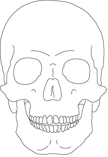 skull outline only by vicious traceable pictures designs ect in