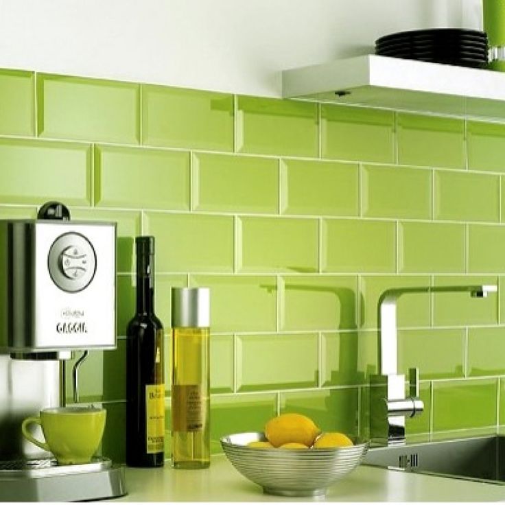 Metro Lime Green Wall Tiles 200mm x 100mm Lime green kitchen