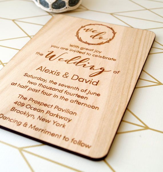 wooden wedding invitation rustic wedding by corkcountrycottage