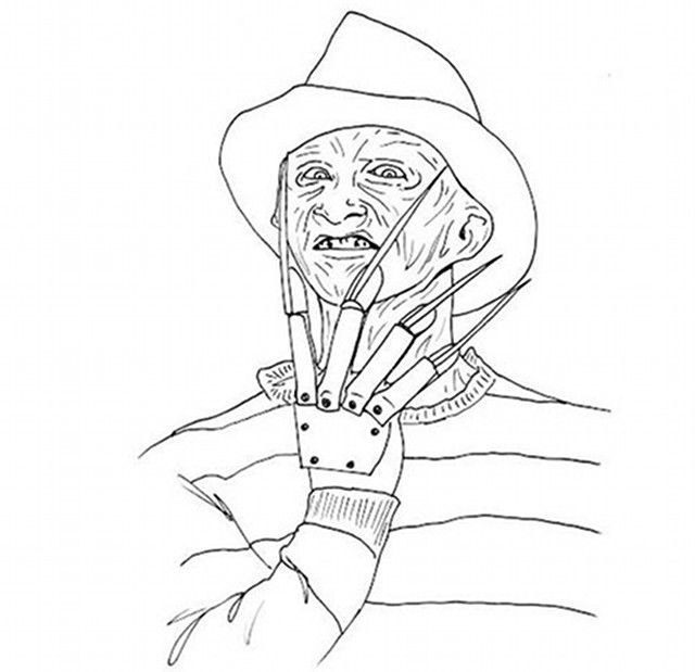 9 Freddy Kruger Coloring Sheets Ideas | Coloring Pages, Scary Coloring Pages, Halloween Coloring