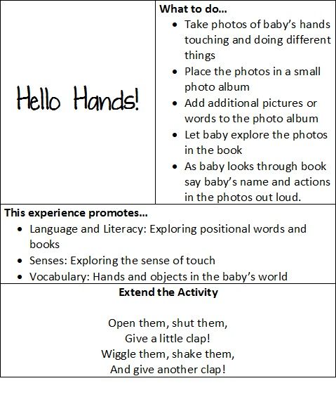 infant toddlers lesson plan