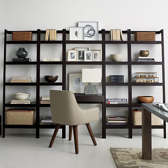 124 Best Home Offices Images On Pinterest Getting Organized Sawyer Mocha Leaning 25 Bookcase Crate And Barrel
