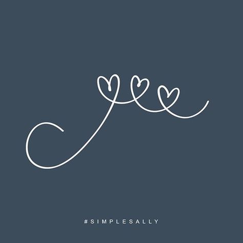 C tattoo with 3 hearts representing 3 children by Simple Sally | #hearts #tattoo...