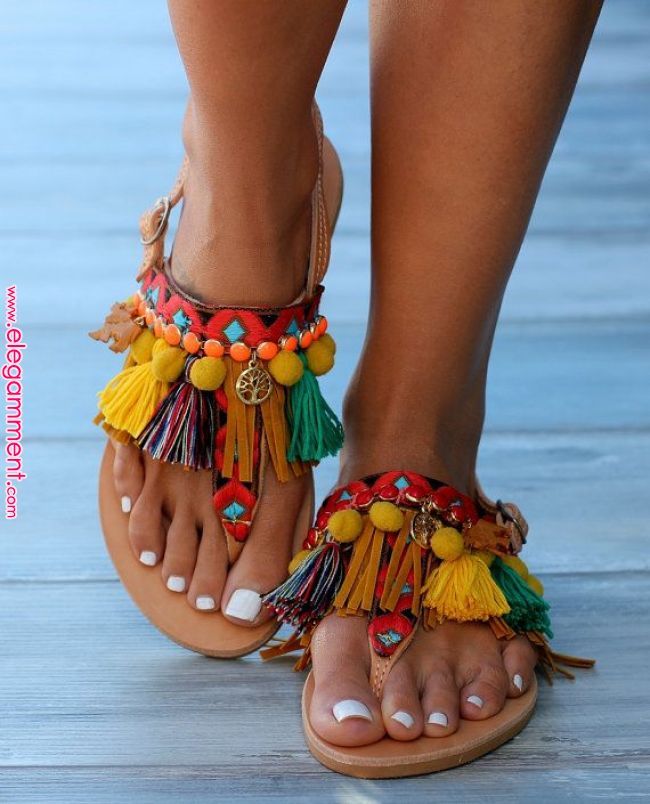 women sandals ethnic sandals fringe sandals brown sandals beach sandals indian sandals Tree of life boho sandals hippie sandals
