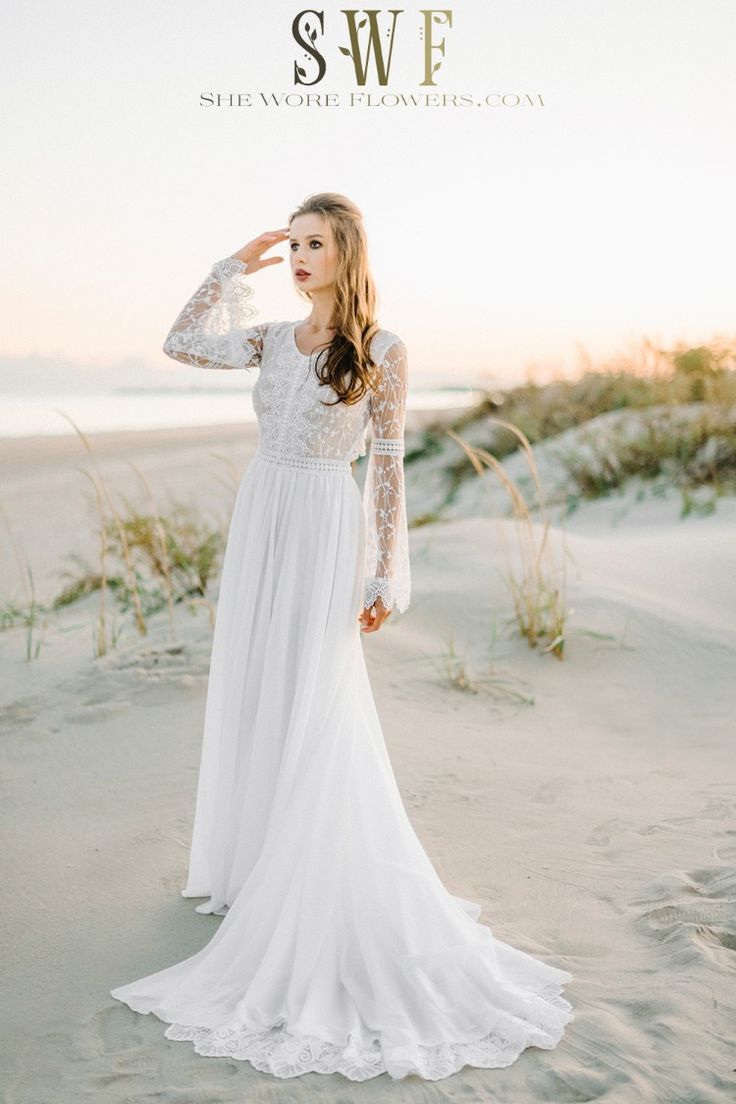 Böhmisches Hochzeitskleid Kleid hochzeit, Brautkleid lange ärmel