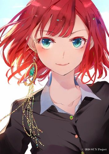 Anime girls with short red hair