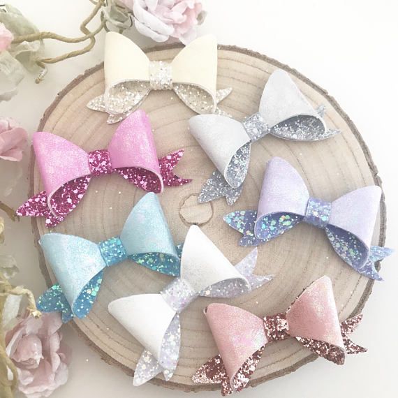 Baby Girl Headband Glitter Bows Multicoloured Irridescent Glitter Bows Girls Hair Bow