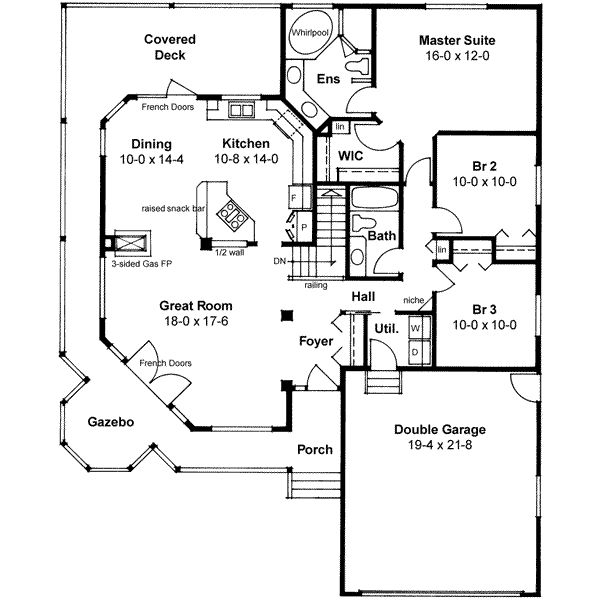 Country Style House Plan 3 Beds 2 Baths 1506 Sq Ft 126 130 Country Style House Plan 3 Beds 2 Baths 1506 Sq Ft 126 130 Floor Main Houseplans Plans Small Er In 2018