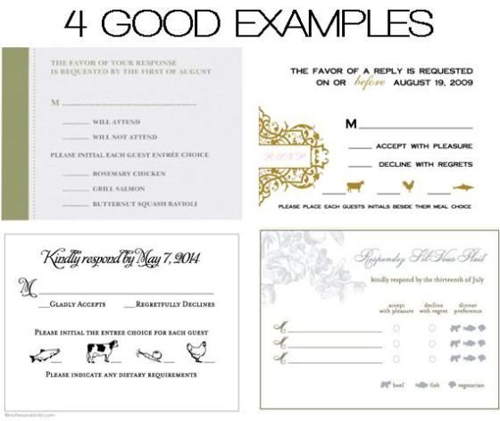 dos donts place cards meal choices menu wedding wedding response cards for wedding invitations