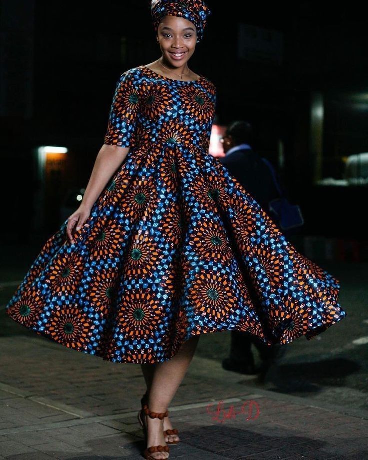 African Print Flared Dress in 2022 ...