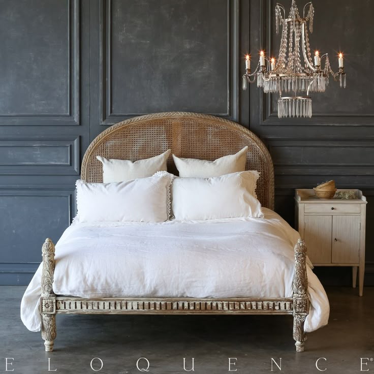 an adorable bed frame finished in a chipping white revealing wood along the frames carved - Unique Bed Frame an adorable bed frame finished in a chipping white revealing wood along the frames carved - Unique Bed Frame