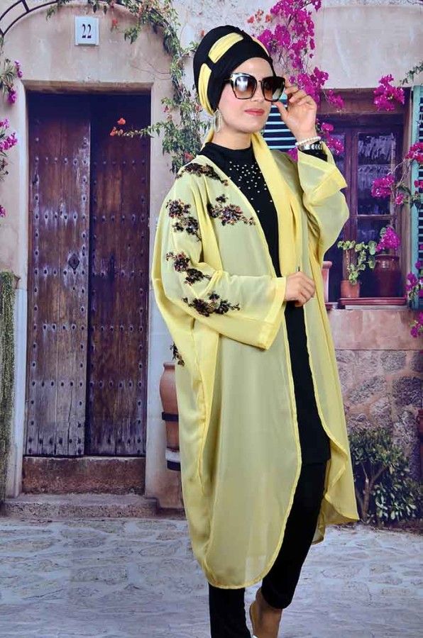 Gold Siyah Detayli Tesettur Pareo Kimono Thumbnail Kimonolar Siyah Mankenler Gold Siyah Detayli Tesettur Pareo Kimono Thumbnail Kimonolar Siyah Mankenler