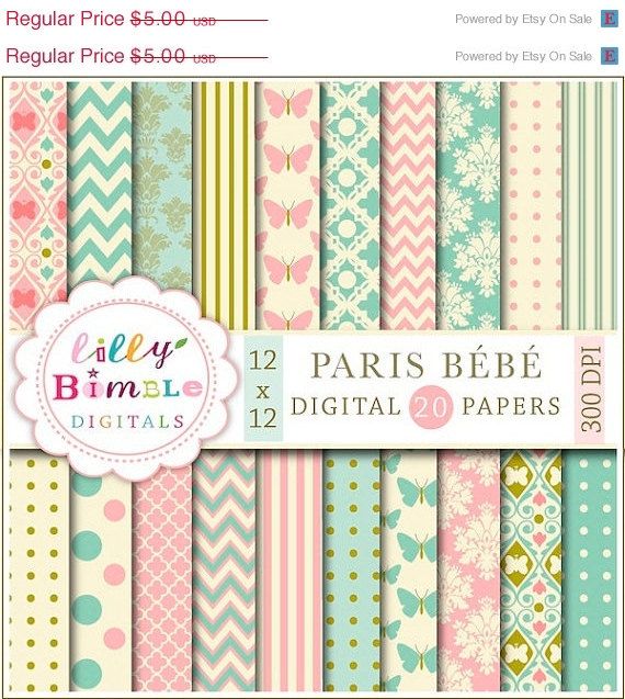 Digital Greeting Cards Digital Paper Digital Embellishments 1401 Printable Downloads No Scrapbooking