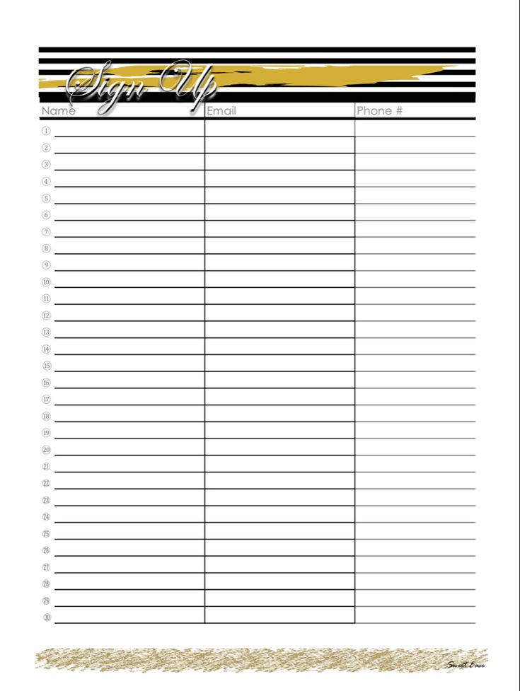 Event Sign Up Fillable Printable Sheet in 2021 Organization Event Sign Up Fillable Printable Sheet in 2021 Organization