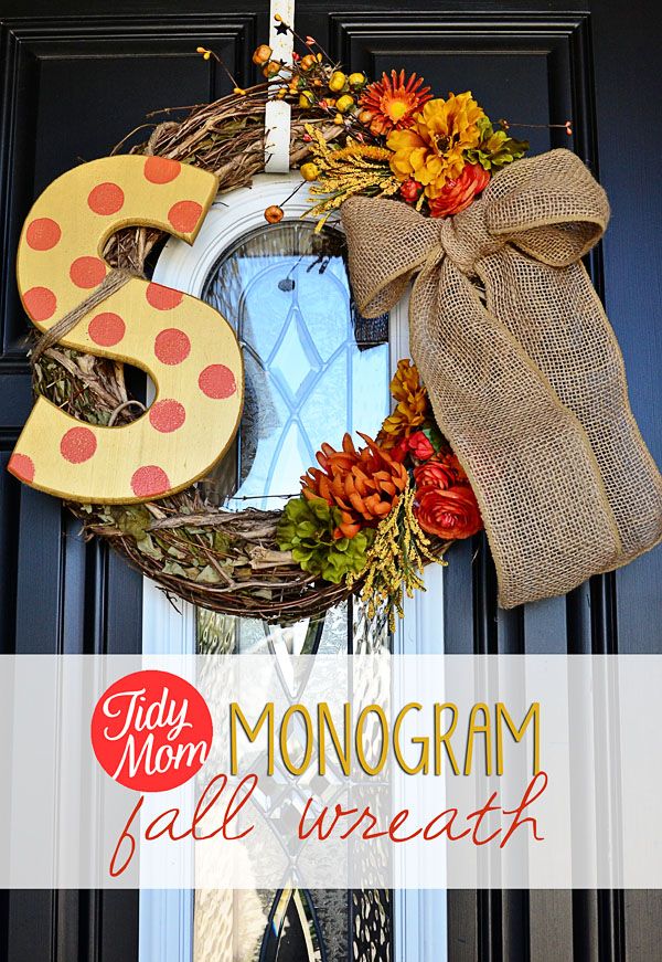 diy monogram fall wreath