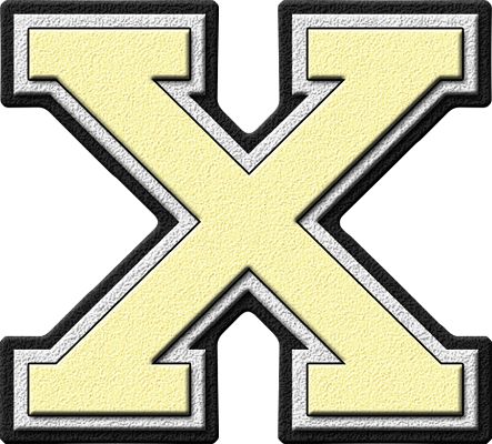 Presentation Alphabets: Cream Varsity Letter X Presentation Alphabets: Cream Varsity Letter X