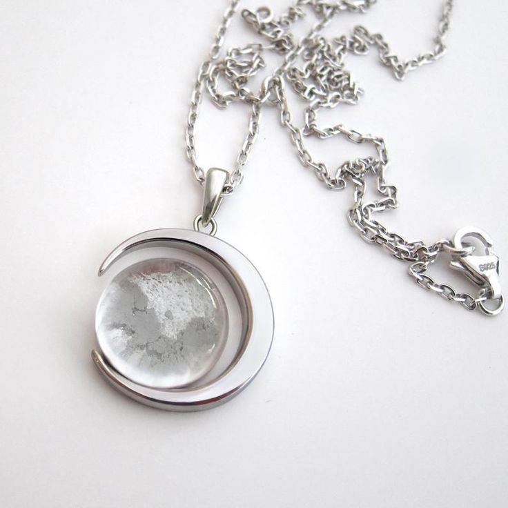 Authentic Moon Dust Crescent Series Necklace (From Lunar Meteorite NWA–  Space & Meteorite Co