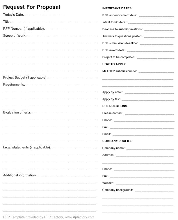 rfp template free template templates sample resume resume rfp resumes