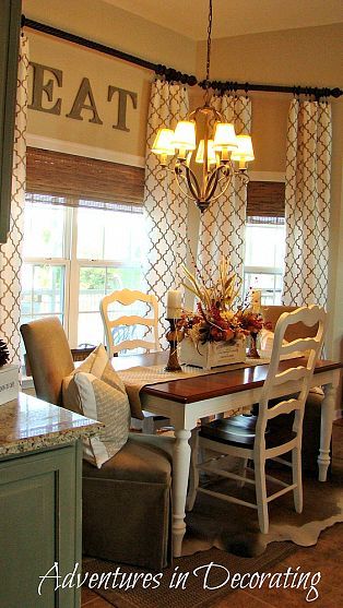 French Country Breakfast Area I Love The Long Curtains With The Surprise French Country Breakfast Area I Love The Long Curtains With The Surprise