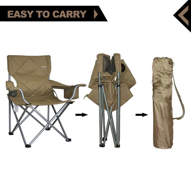 Suzeten Oversized Folding Camping Chairs Quad Arm Chair With Heavy Duty Lumbar Back Support Cooler Cup Holder Ba Furniture Camping Furniture Folding, Oversized Folding Arm Chair