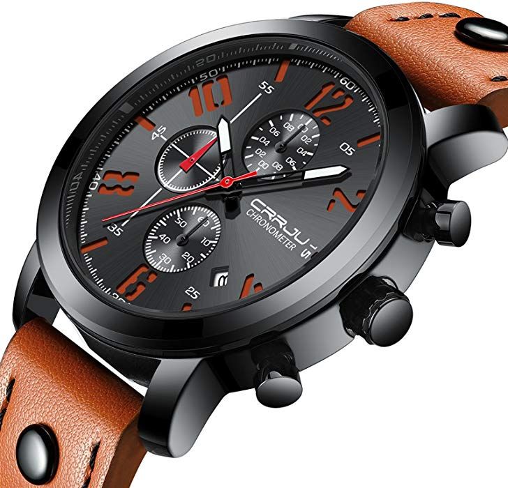Amazon.com: Men's <b>Watch</b> Business Quartz Orange <b>Casual</b> ...