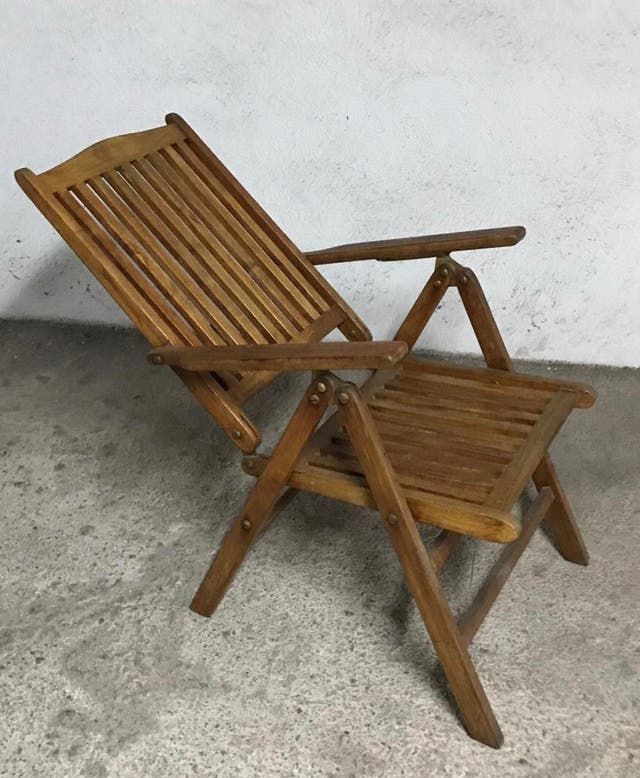 Tumbona plegable de Teka, varias posiciones (pun) de Cojines para exterior Ikea de segunda mano en Barcelona en
