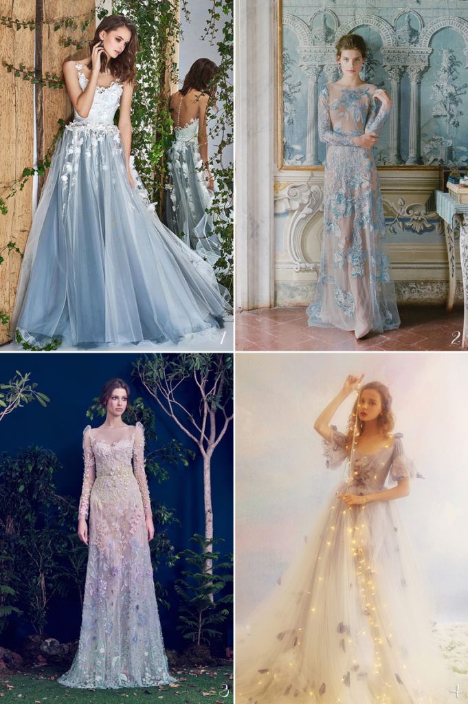 24 Magical Colored Gowns For A Fairy Tale Wedding Romantic