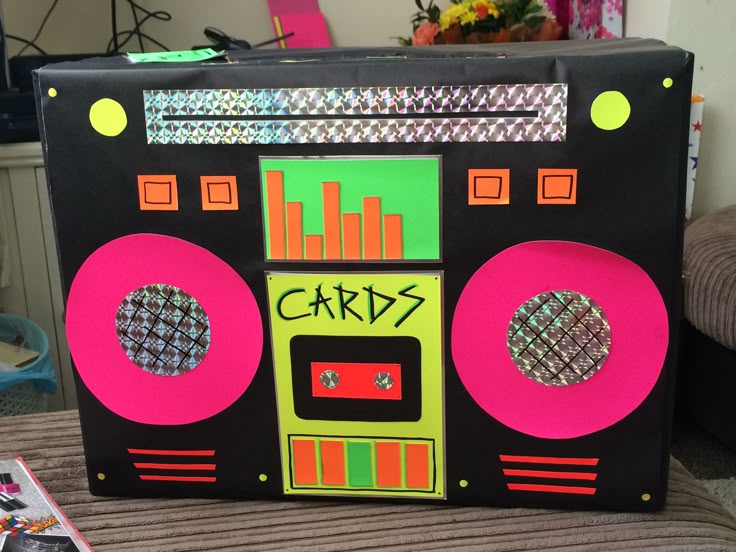 Best 25 90s Party Themes Ideas On Pinterest 80s Handmade Retro Neon Boom Box Card Looked Perfect On My Welcome Table