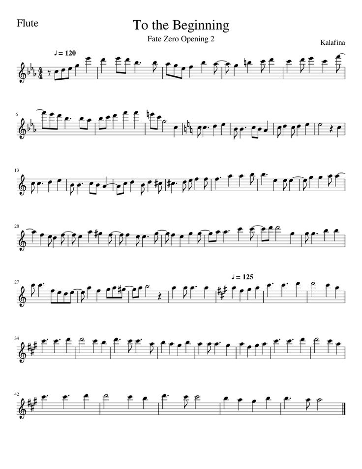 To The Beginning Fate Zero Sheet Music Violin Sheet Fate Zero