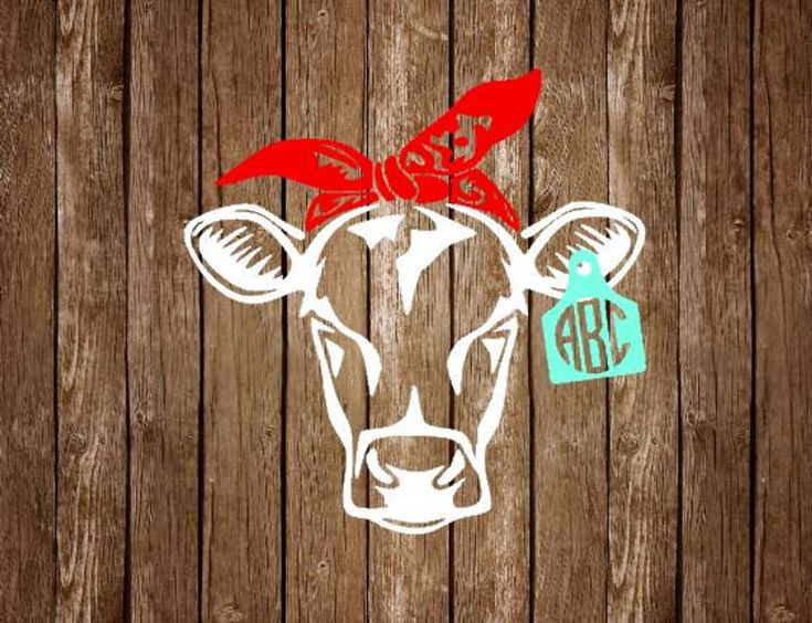 Cow Bandanna with Monogram Ear Tag Decal Livestock Decal | Etsy in 2020
