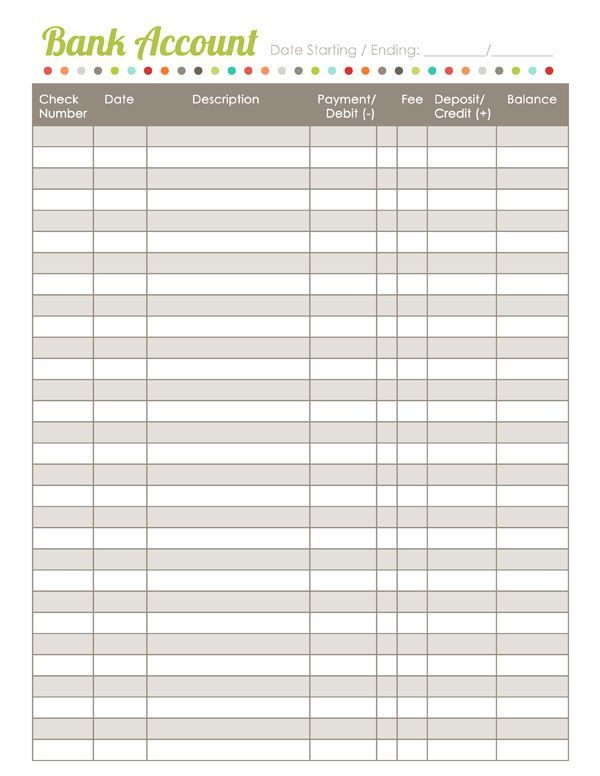 12 best Binder Organizayion images on Pinterest Budget planner - printable check register 12 best Binder Organizayion images on Pinterest Budget planner - printable check register