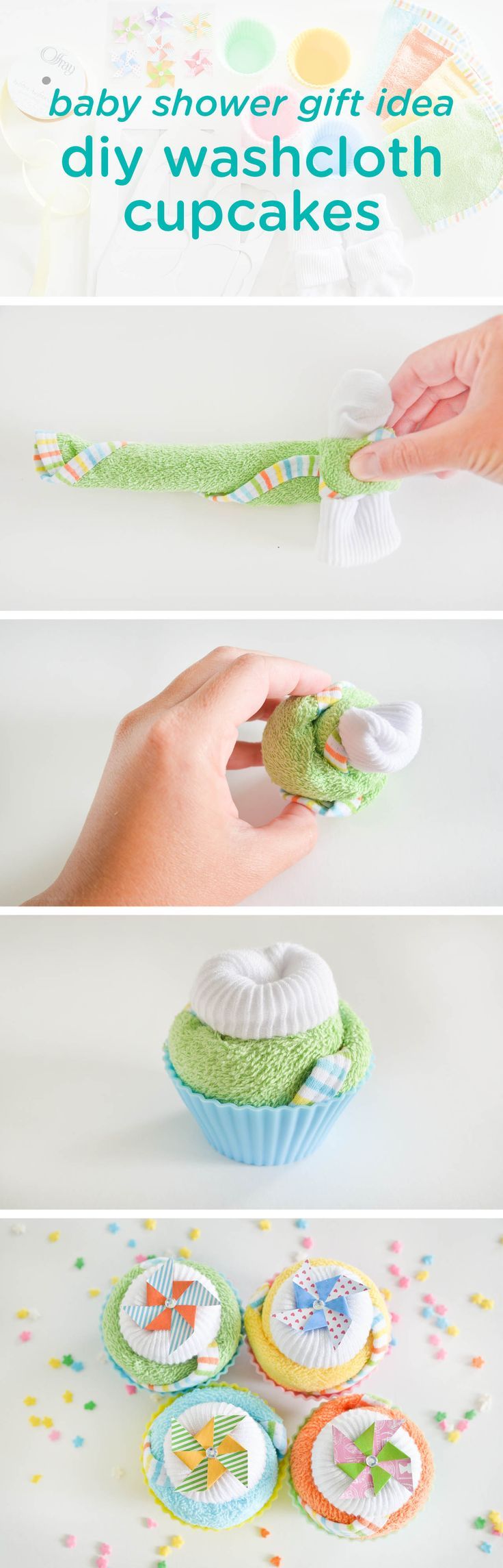 Best Baby Shower Gifts Decoration Images On Pinterest - Baby Washcloth Cupcakes Tutorial best baby shower gifts decoration images on pinterest - baby washcloth cupcakes tutorial